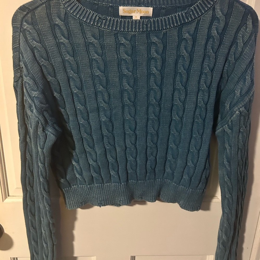 Teal Cable Knit Sweater